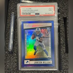 🔥 2022 Jameson Williams Panini Score Artist Proof Rookie. 30/35 PSA 9